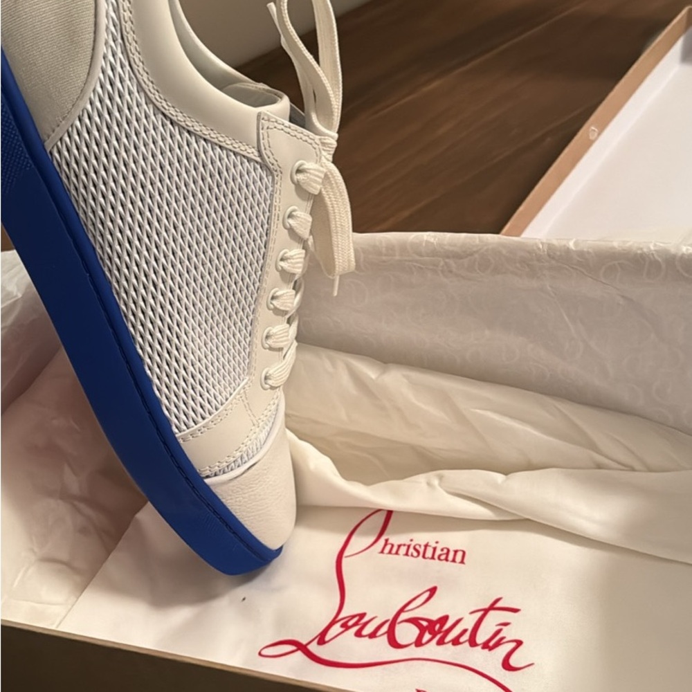 Christian Louboutin Men's Sneakers in White and Blue